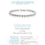 4.0mm Round Cut Moissanite Bracelet
