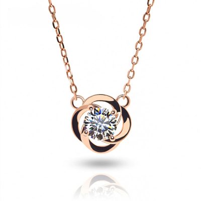 0.5ct 18K Rose Gold Plated Moissanite Pendant