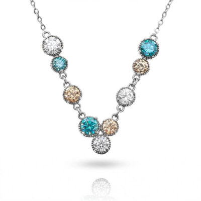 3.6ct Multi Gem Moissanite Necklace