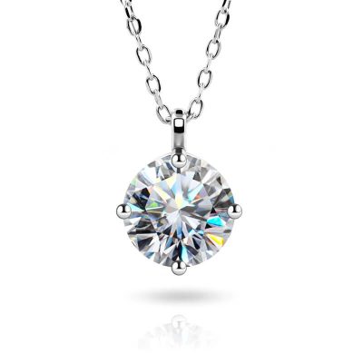 White Gold Plated Moissanite Pendant
