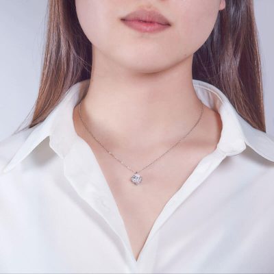White Gold Plated Moissanite Pendant