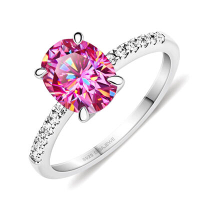 2.0ct Oval Cut Moissanite Ring