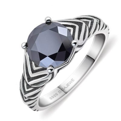 2.0ct Moissanite Black Ring