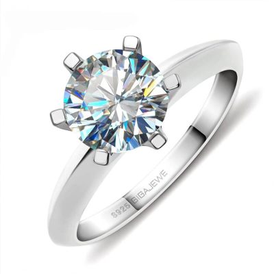 2.0ct Round Moissanite Engagement Ring