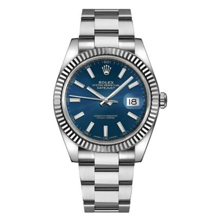 Rolex Datejust 126334 blue dial white gold fluted bezel