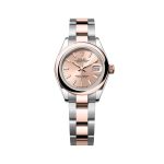 Rolex Lady-Datejust 28mm 279161-0024 Two-Tone Everose Rolesor Fluted Bezel Silver Dial Jubilee Bracelet