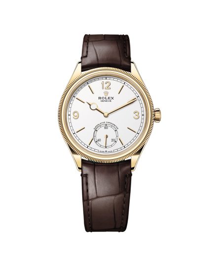 Rolex 1908 52508-0006 39mm Yellow Gold White Lacquer Dial