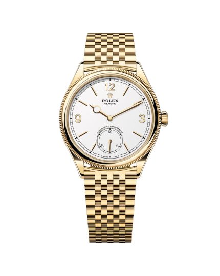 Rolex 1908 52508-0008 39mm Yellow Gold White Lacquer Dial