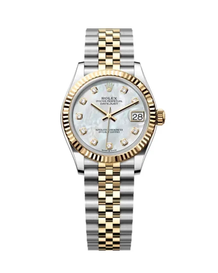 Rolex Datejust 31mm 278273-0028 Yellow Gold white mother-of-pearl diamond dial jubliee bracelet