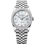 Rolex Datejust 36mm 126284rbr-0011 white Gold ehite mother-of-pearl Diamond Dial jubliee bracelet