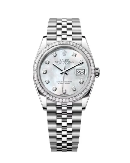 Rolex Datejust 36mm 126284rbr-0011 white Gold ehite mother-of-pearl Diamond Dial jubliee bracelet