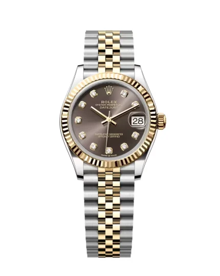 Rolex Datejust 278273-0022 31mm yellow gold grey diamond dial jubliee bracelet