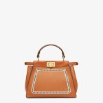 Fendi MINI Embroidered brown leather bag - Image 2