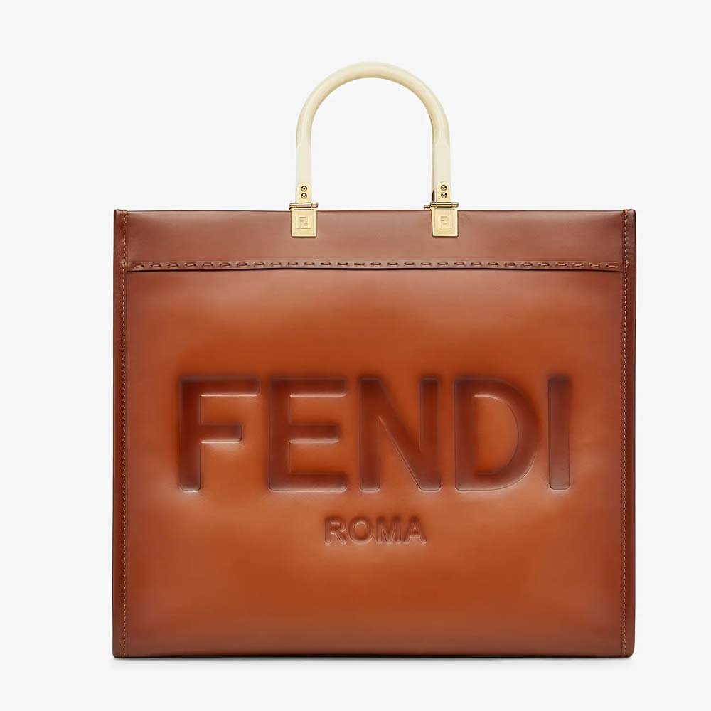 FENDI-SUNSHINE-LARGE-Natural-Coloured-Leather-Shopper.jpg FENDI SUNSHINE LARGE Natural Coloured Leather Shopper - Image 1