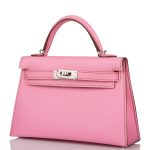 Hermes Bubblegum 5p Epsom Sellier Kelly 20cm Palladium Hardware - Image 2